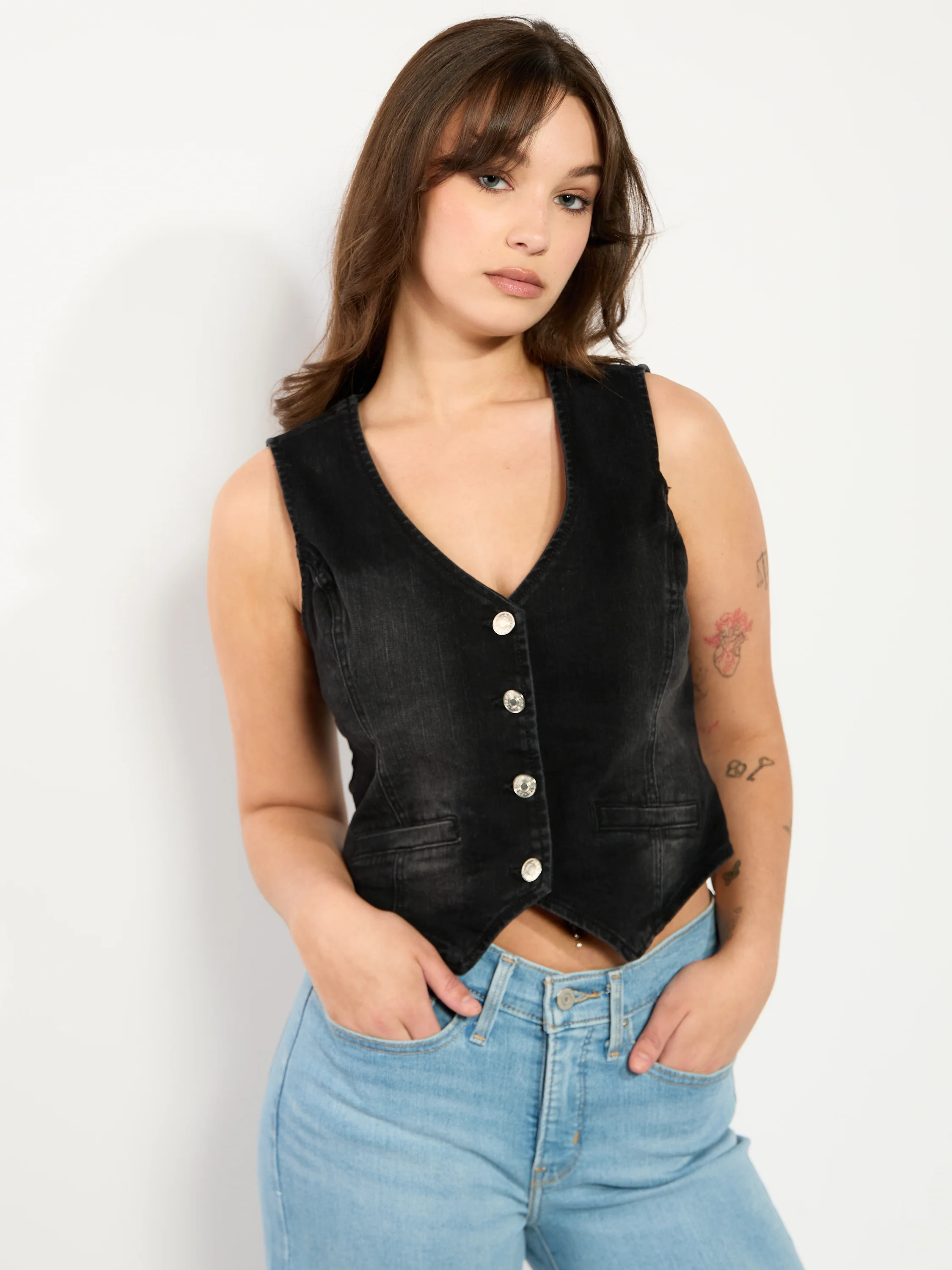 Denim Vest Top